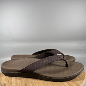 Vionic Wave Brown Synthetic Flip Flop Orthotic Sandals MEN'S 12